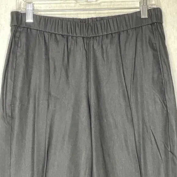 J. Jill Linen Stretch Pull-On Pants Size Small Black Old Money Office Business - Picture 4 of 12